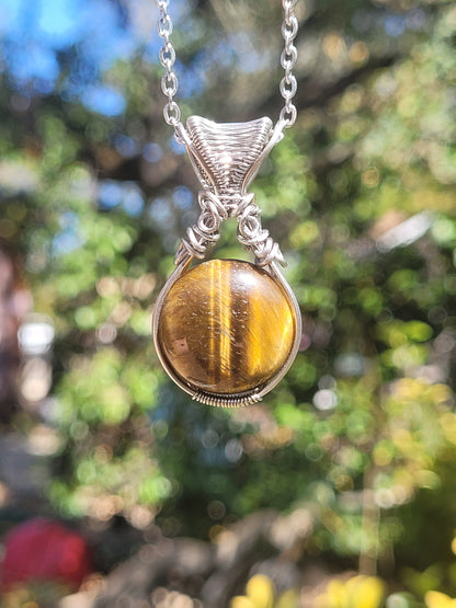Tigers Eye Wire Wrapped Pendant