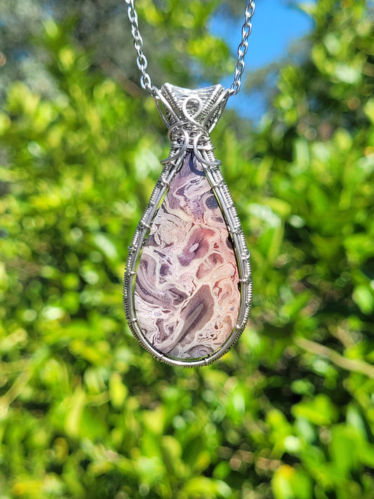 Fossil Palm Root Wire Wrapped Pendant