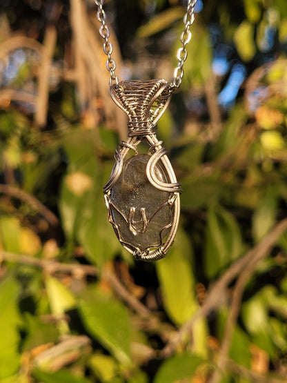Blue Labradorite Bat Pendant