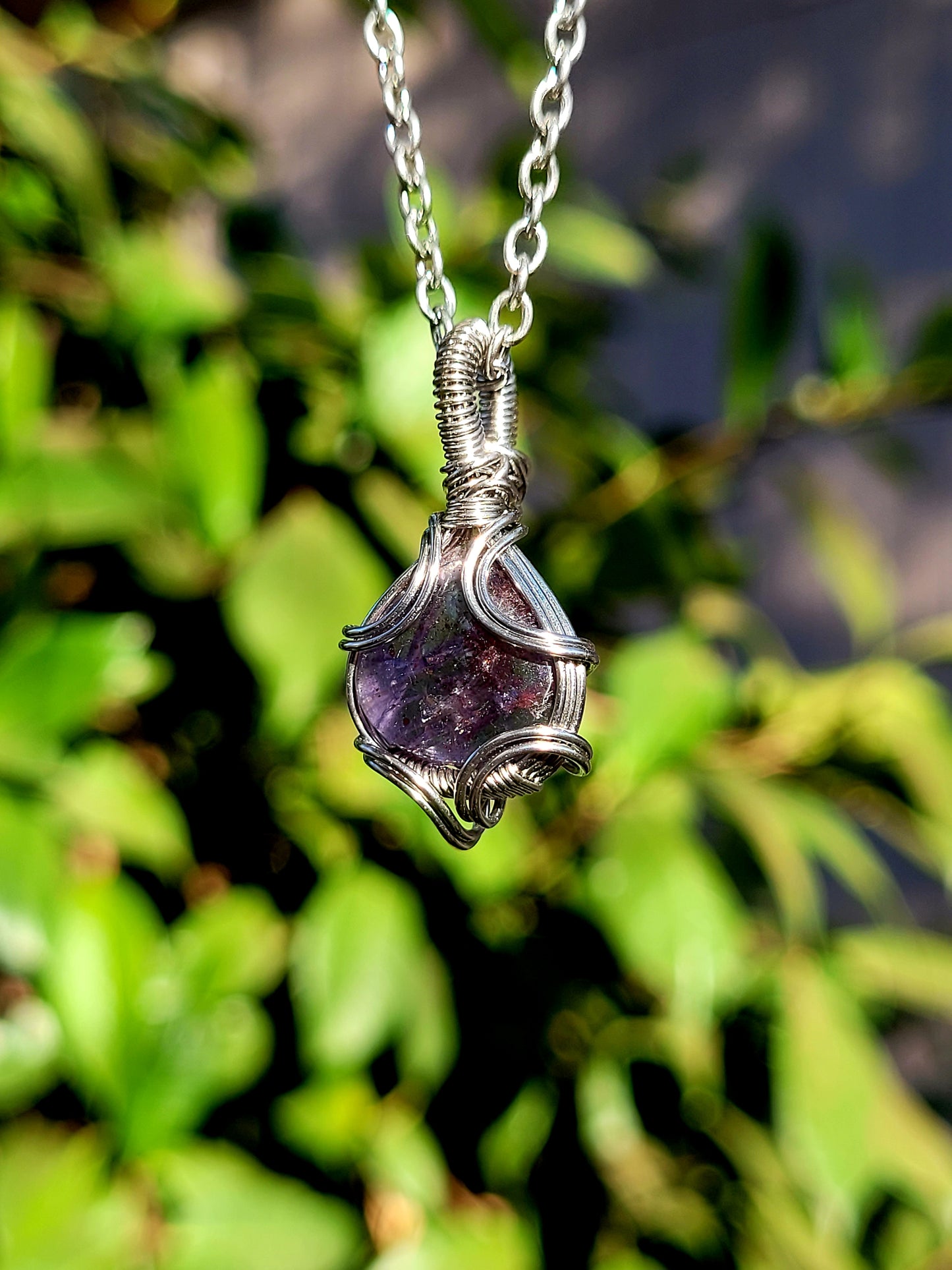 Sunstone Iolite Wire Wrapped Pendant