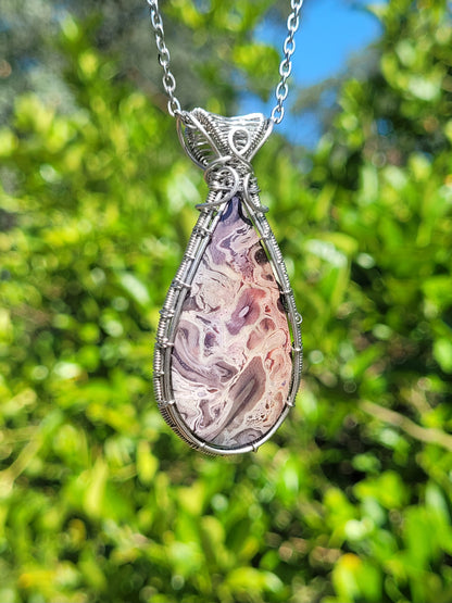 Fossil Palm Root Wire Wrapped Pendant