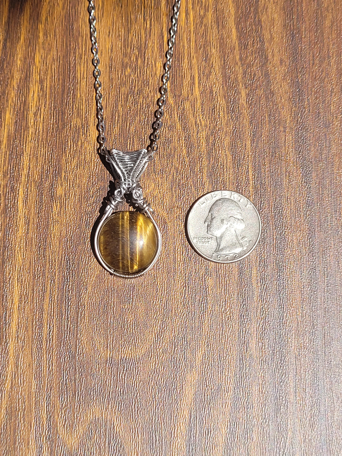 Tigers Eye Wire Wrapped Pendant
