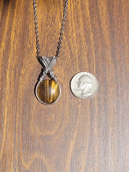 Tigers Eye Wire Wrapped Pendant