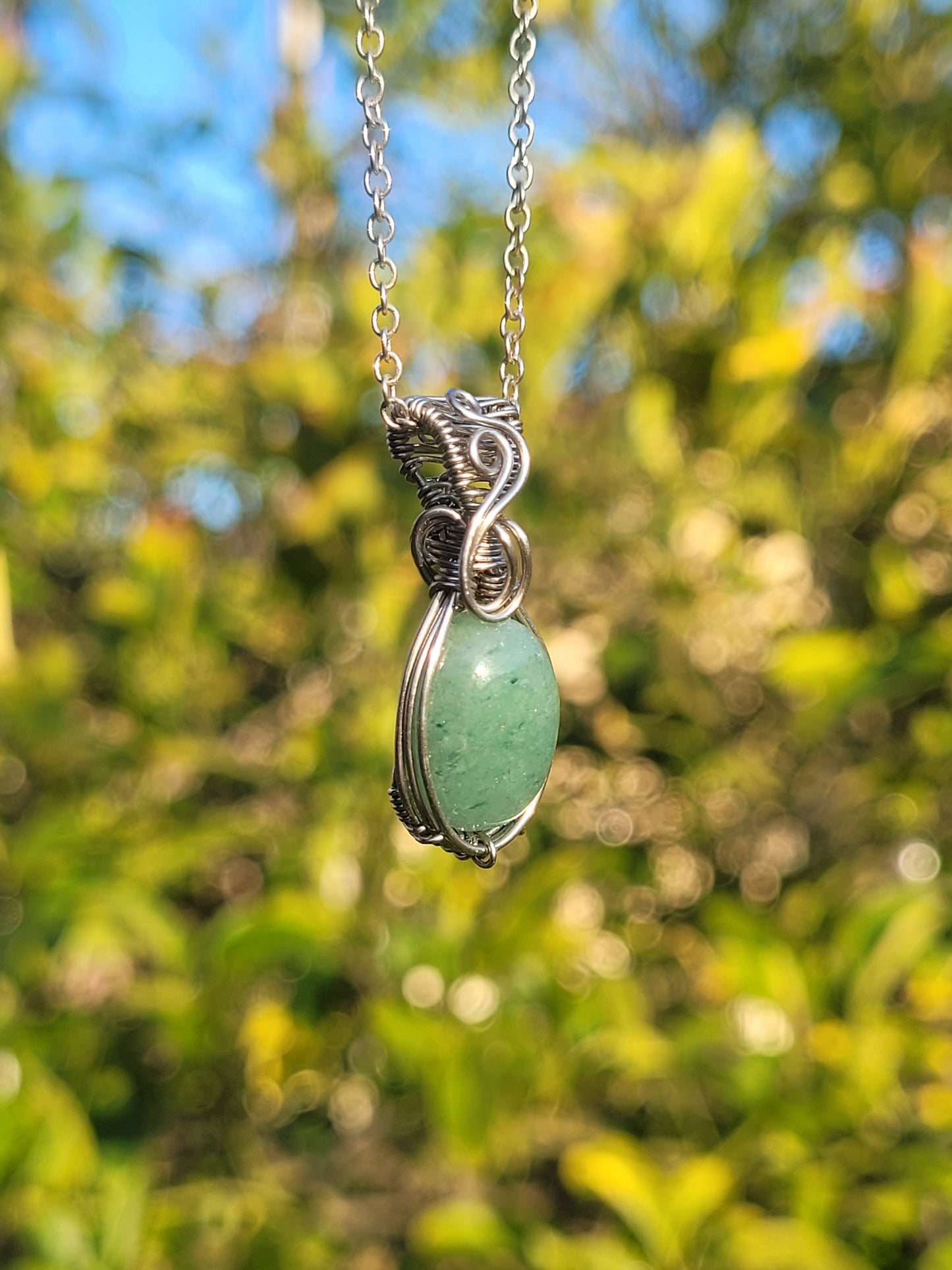 Green Aventurine Wire Wrapped Pendant