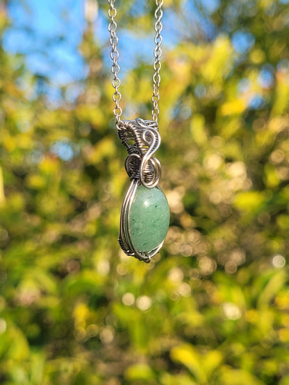 Green Aventurine Wire Wrapped Pendant
