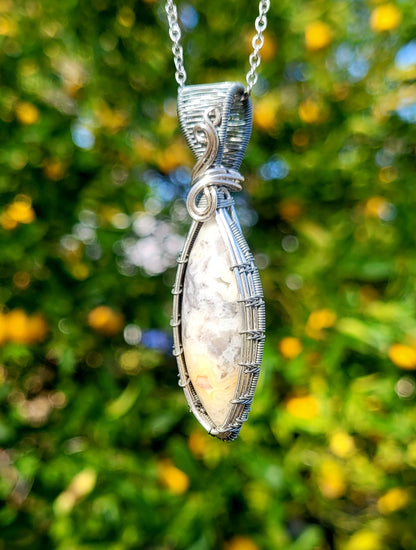 Crazy Lace Wire Wrapped Pendant