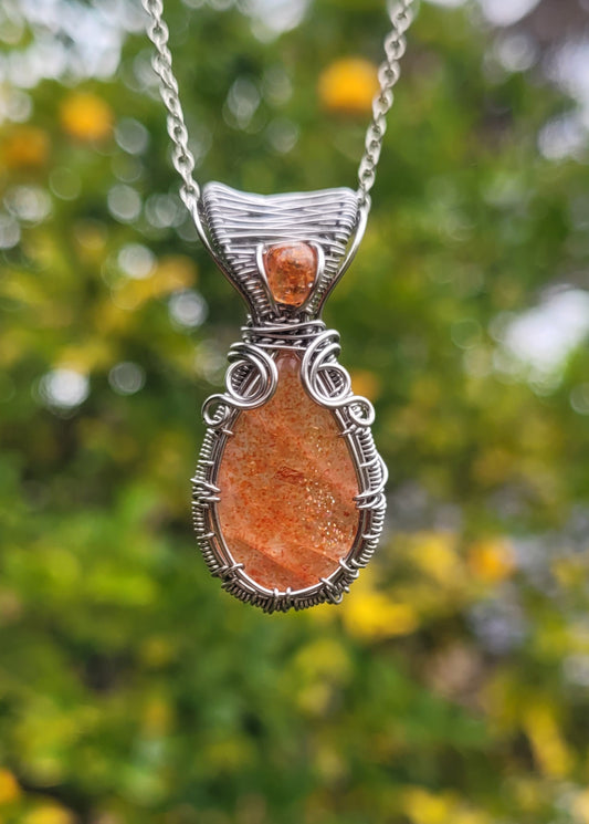 Sunstone Wire Wrapped Pendant