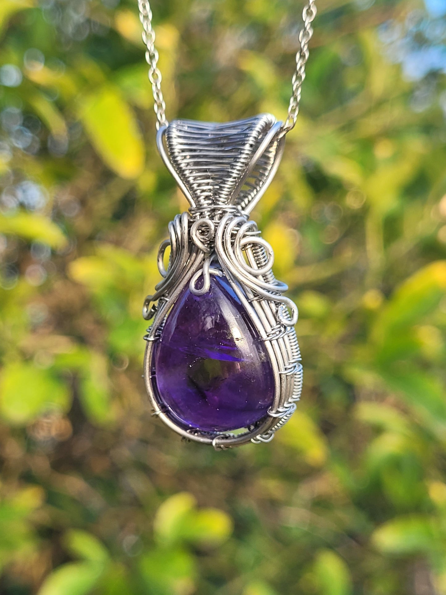 Amethyst Wire Wrapped Pendant