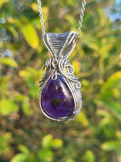 Amethyst Wire Wrapped Pendant