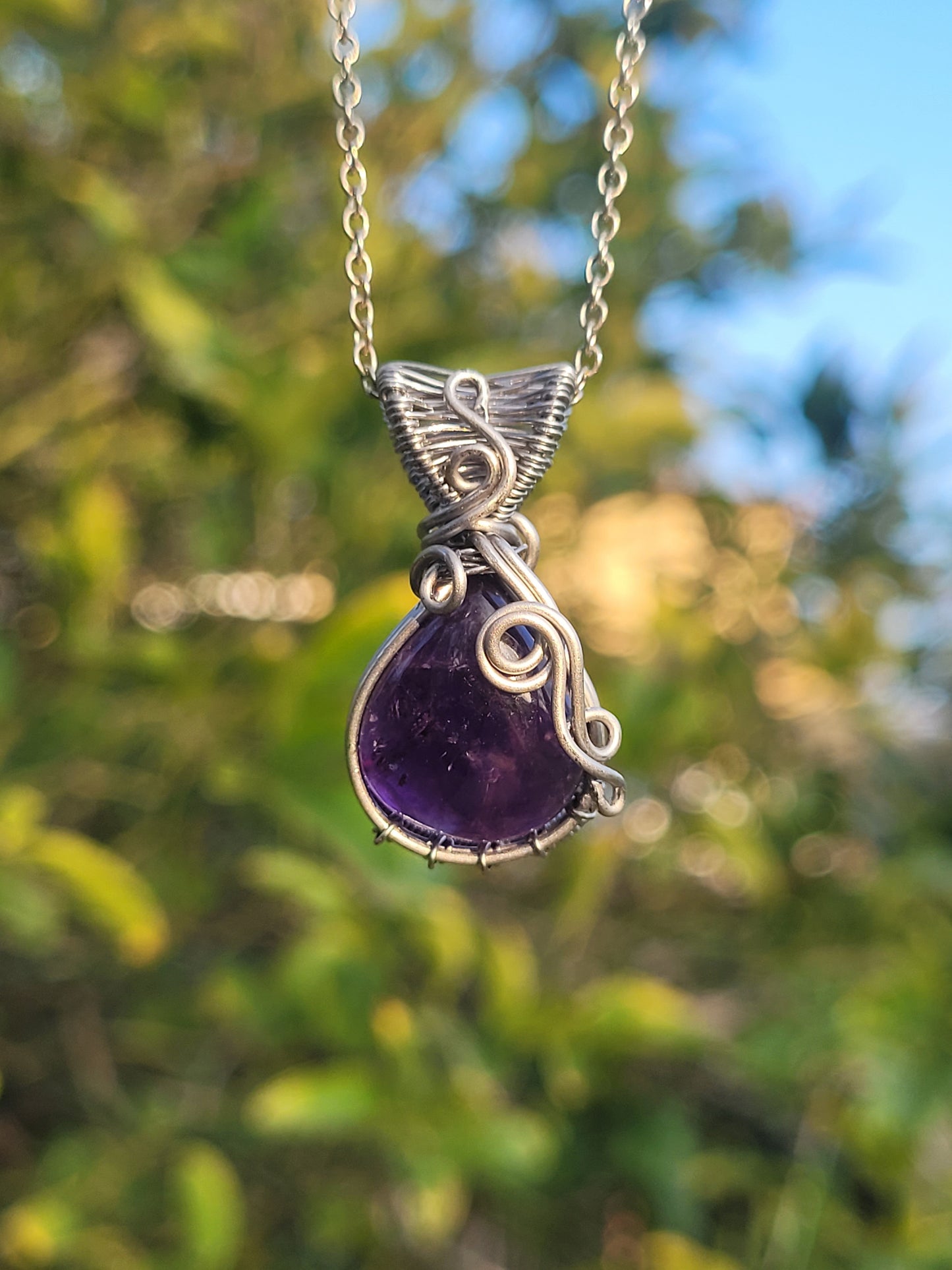 Amethyst Wire Wrapped Pendant