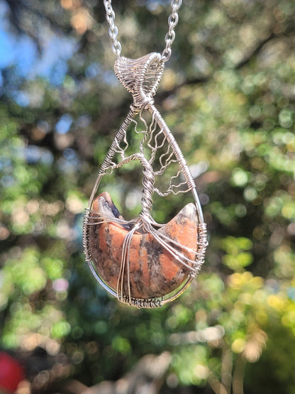 Reversible Moon + Tree Pendant