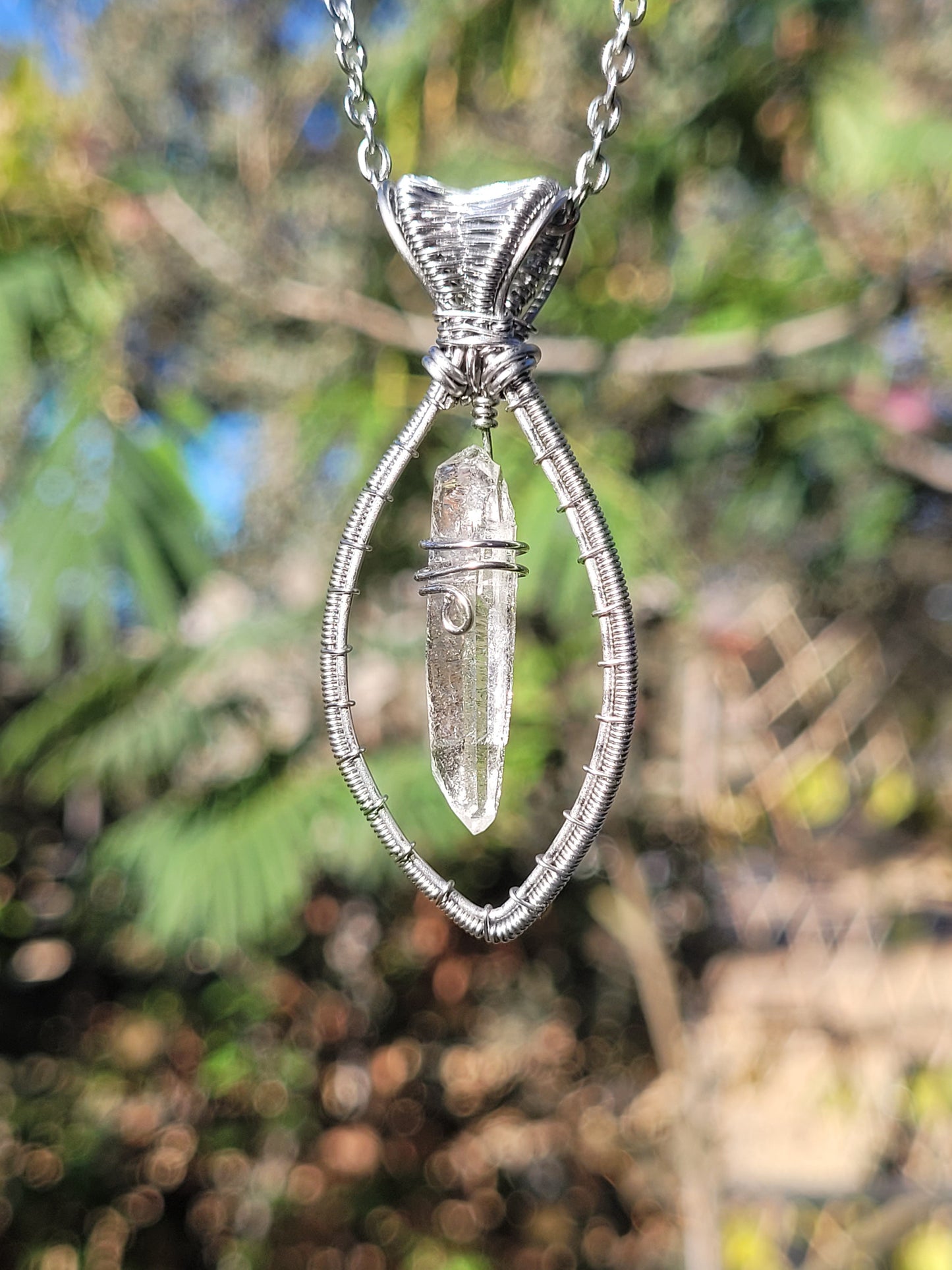 Quartz Point Wire Wrapped Pendant