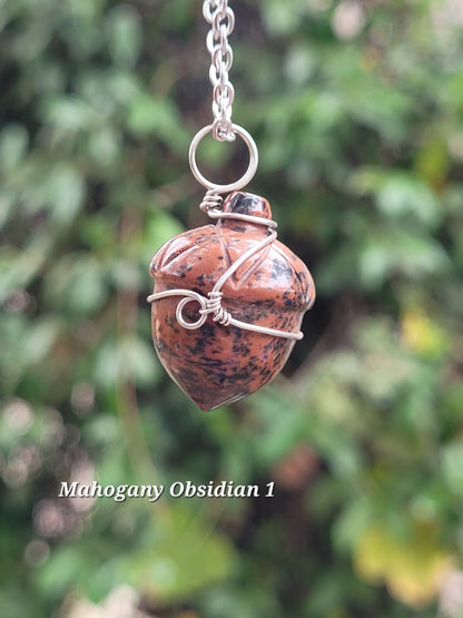 Wire Wrapped Crystal Acorn
