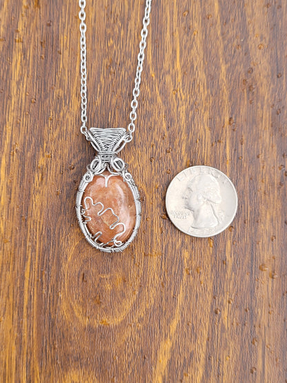 Sunstone Wire Wrapped Pendant