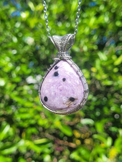 Charoite Wire Wrapped Pendant