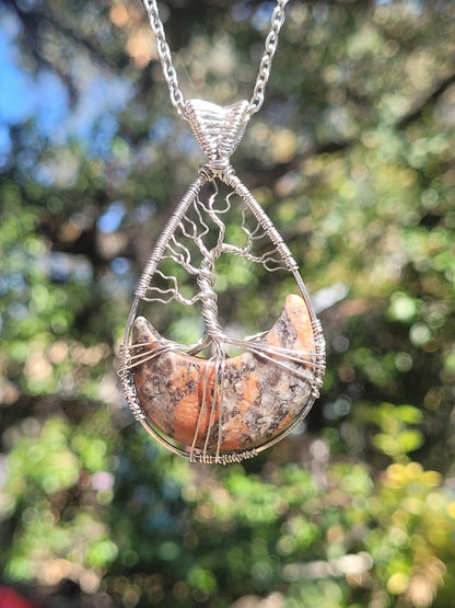 Reversible Moon + Tree Pendant