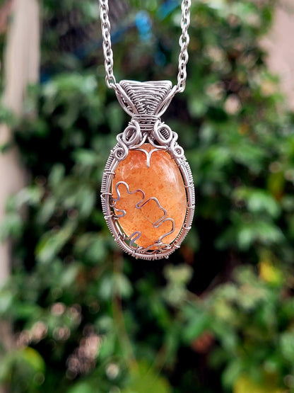 Sunstone Wire Wrapped Pendant
