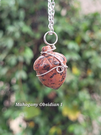 Wire Wrapped Crystal Acorn