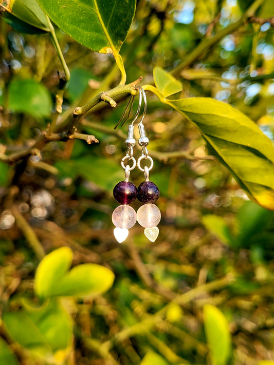 Pink and Purple Tourmaline Earrings