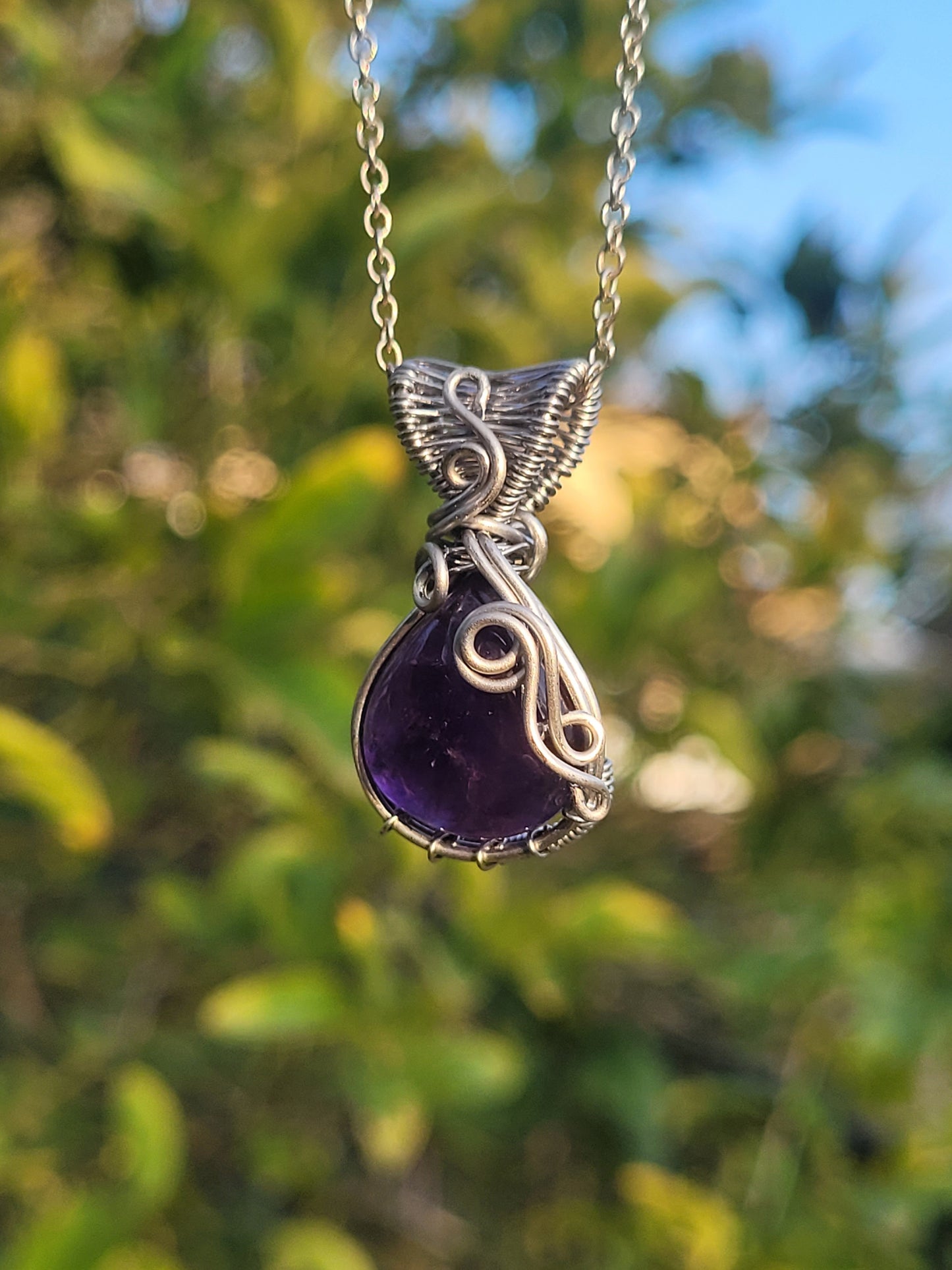Amethyst Wire Wrapped Pendant