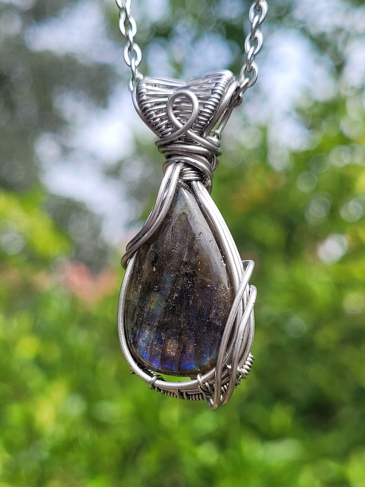 Labradorite Wire Wrapped Pendant