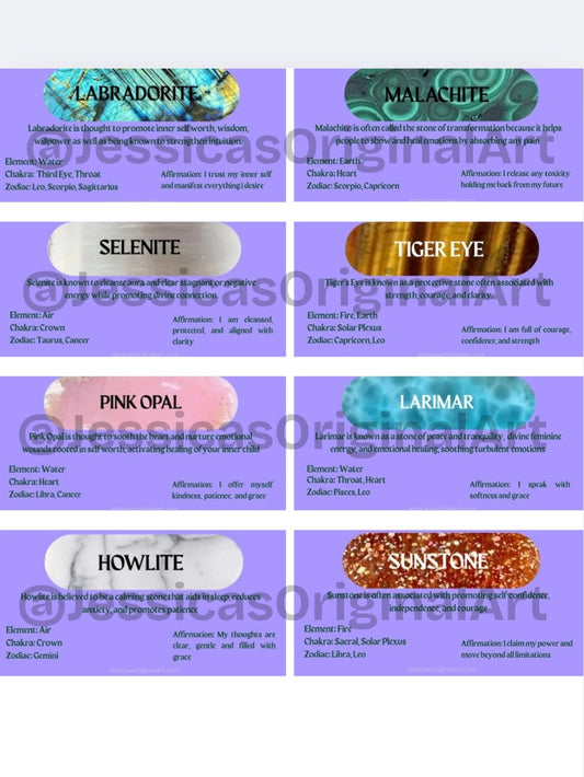 101 Printable Crystal Information Cards - Digital Download