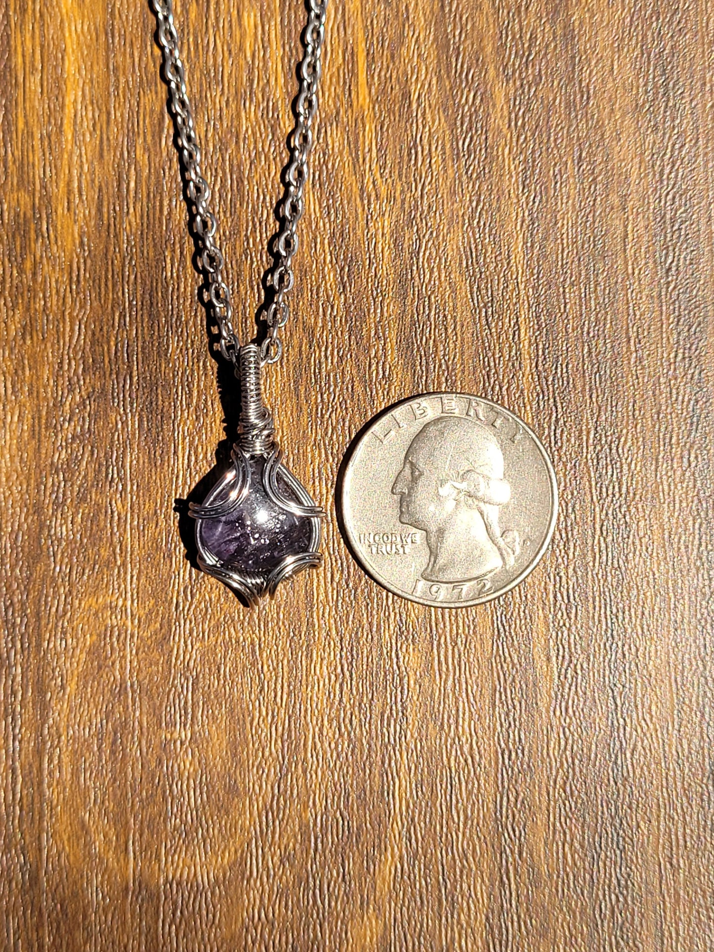 Sunstone Iolite Wire Wrapped Pendant
