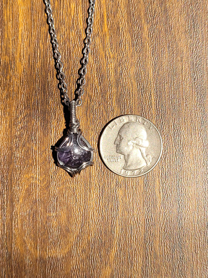 Sunstone Iolite Wire Wrapped Pendant