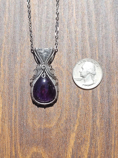 Amethyst Wire Wrapped Pendant