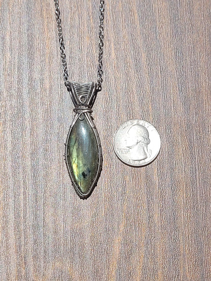 Labradorite Wire Wrapped Pendant