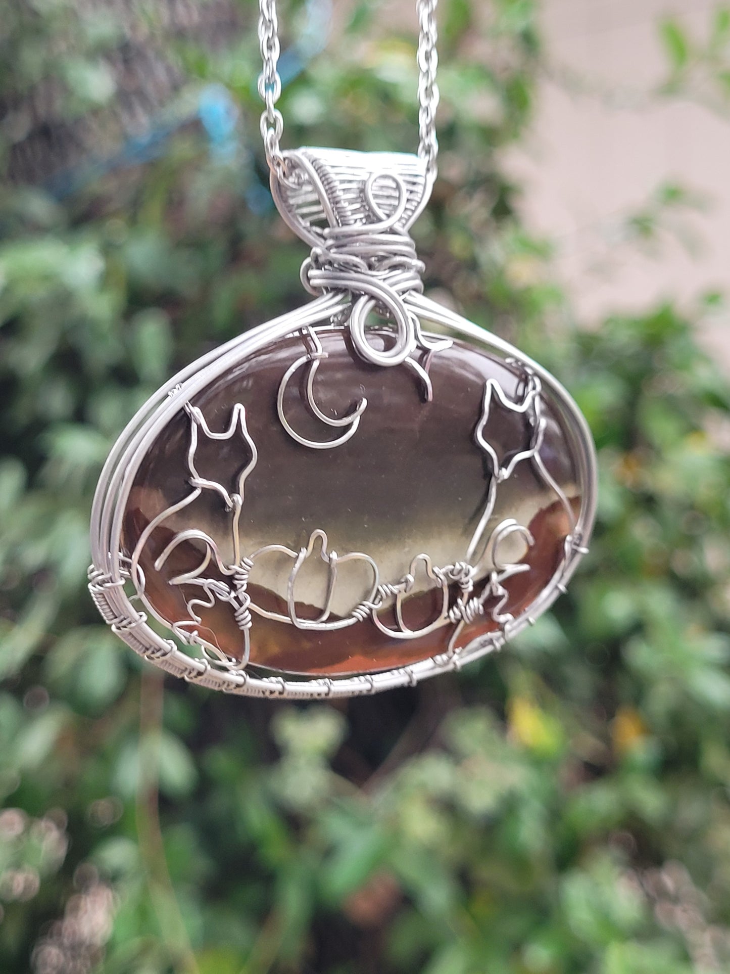Polychrome Jasper Wire Wrapped Pendant
