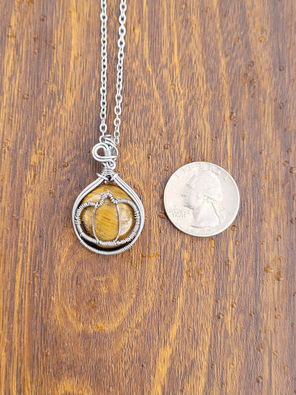 Tigers Eye Wire Wrapped Pendant
