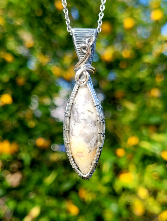 Crazy Lace Wire Wrapped Pendant