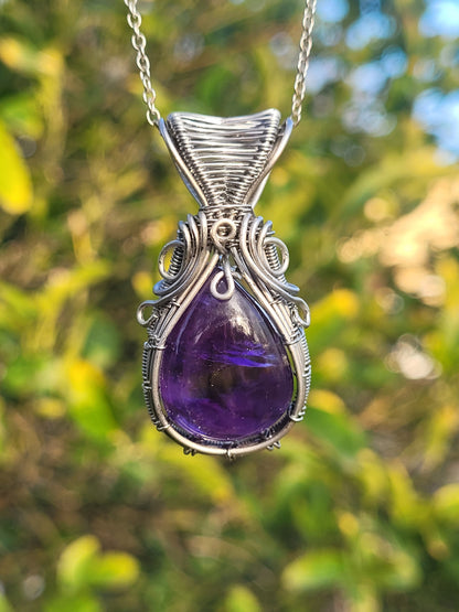 Amethyst Wire Wrapped Pendant