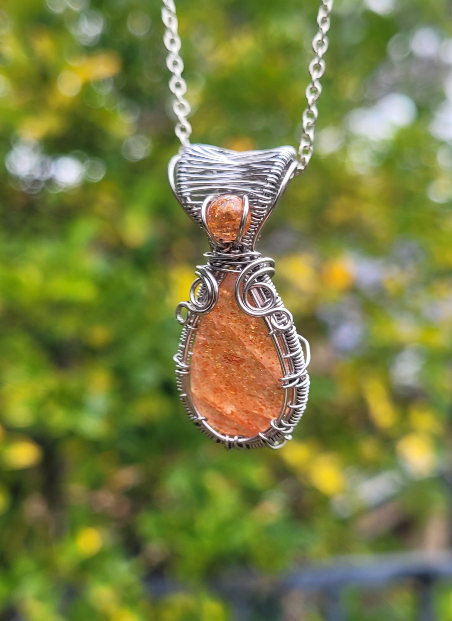 Sunstone Wire Wrapped Pendant