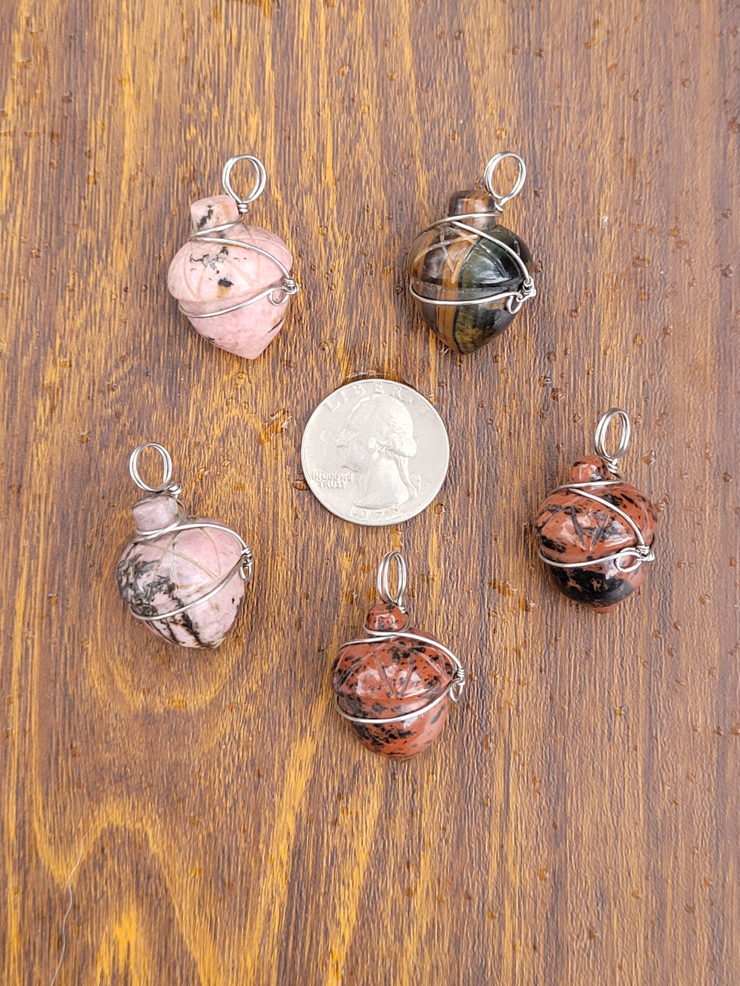 Wire Wrapped Crystal Acorn
