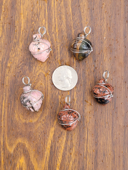 Wire Wrapped Crystal Acorn