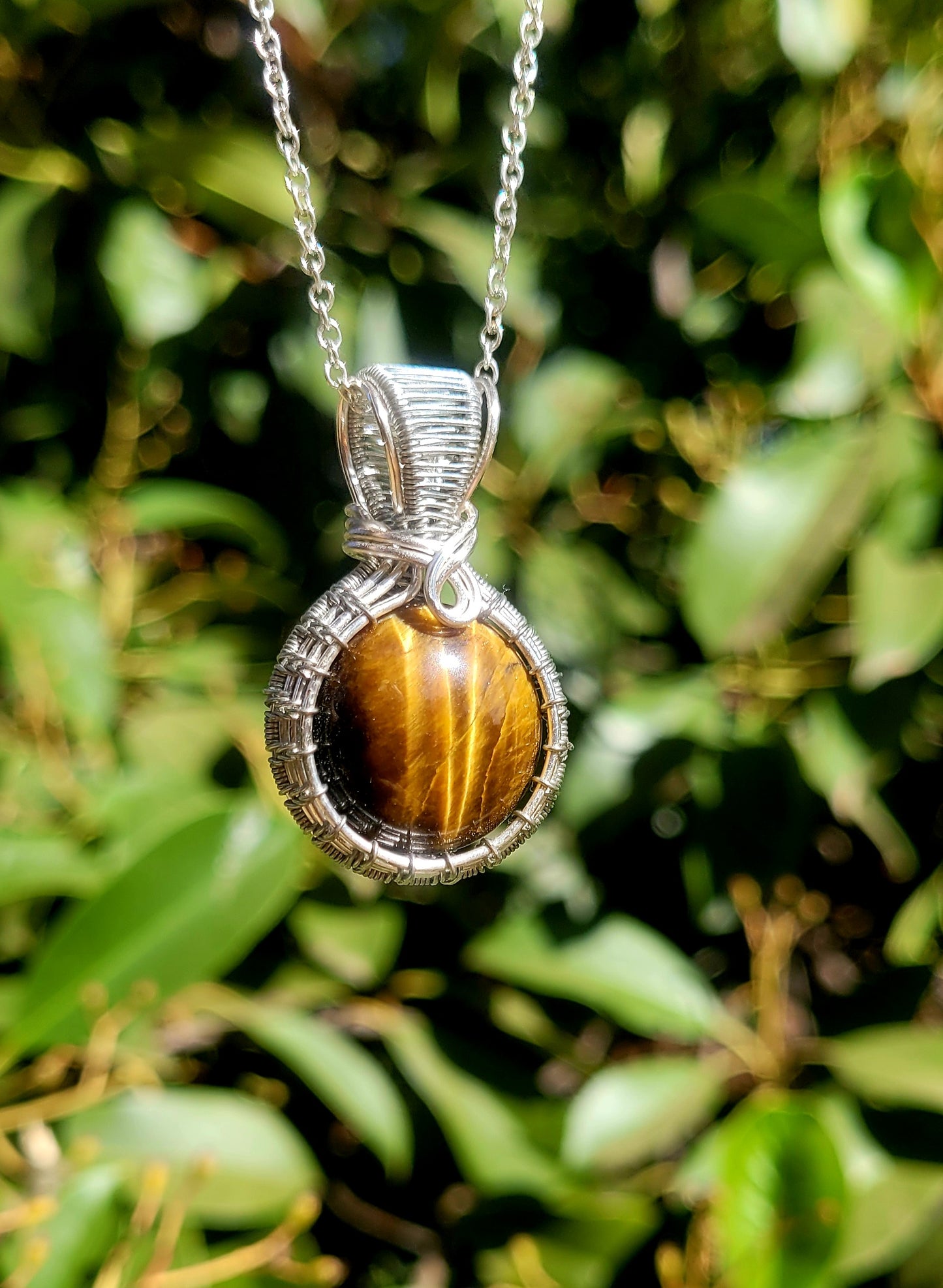 Tigers Eye Wire Wrapped Pendant