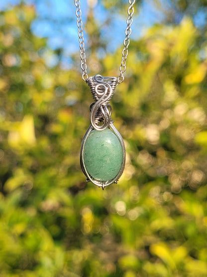 Green Aventurine Wire Wrapped Pendant