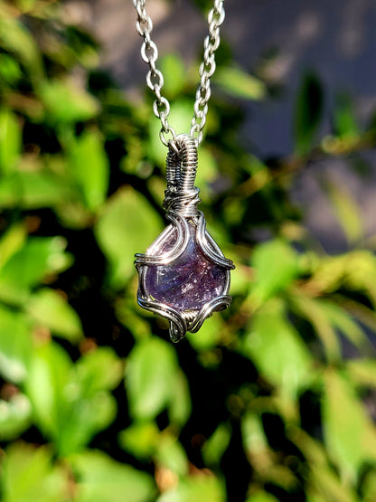 Sunstone Iolite Wire Wrapped Pendant