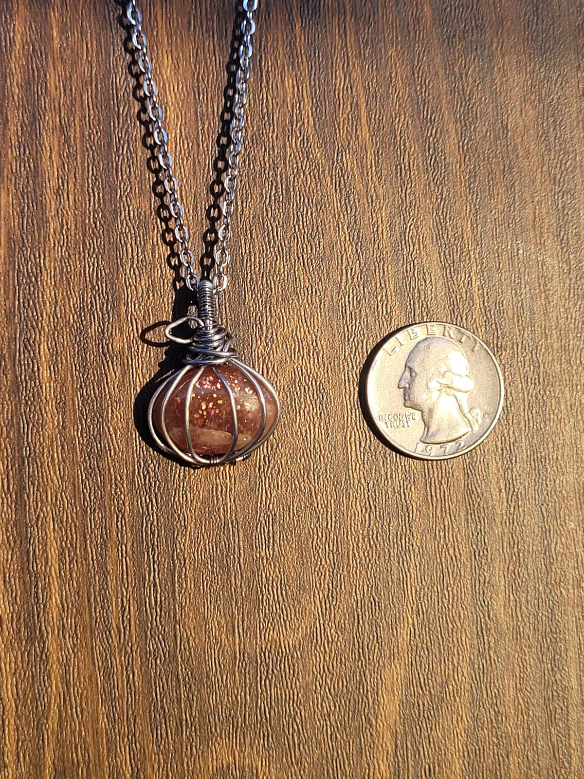 Sunstone Pumpkin Pendant