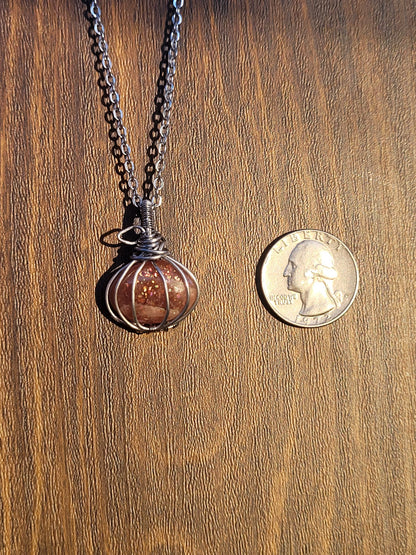 Sunstone Pumpkin Pendant
