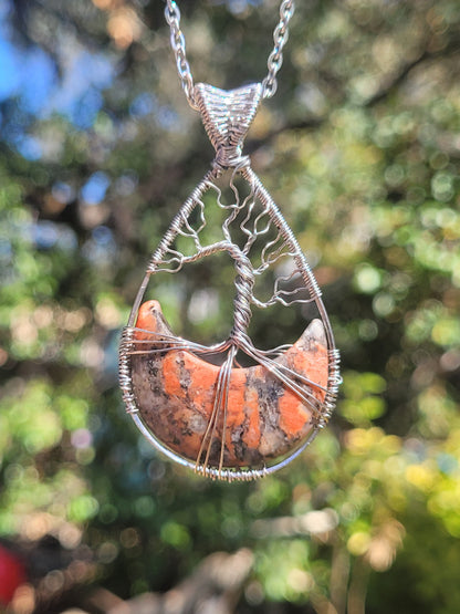Reversible Moon + Tree Pendant