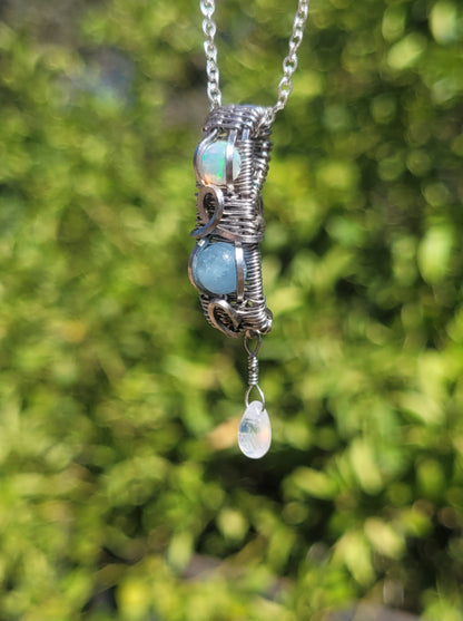 Passion, Peace, Intuition Wire Wrapped Pendant