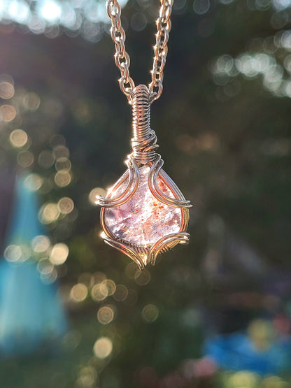 Sunstone Iolite Wire Wrapped Pendant