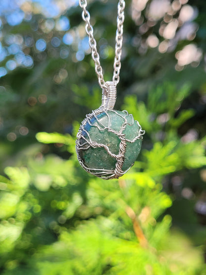 Green Aventurine Tree Pendant