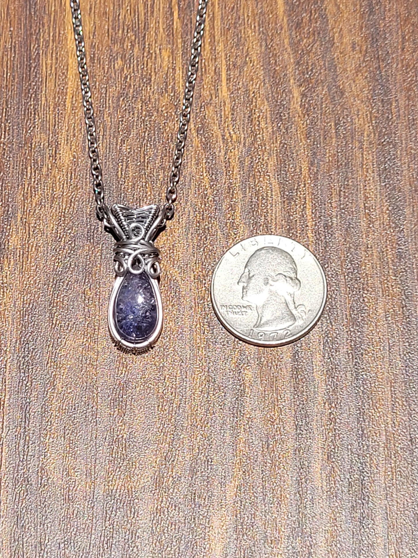Sunstone Iolite Wire Wrapped Pendant