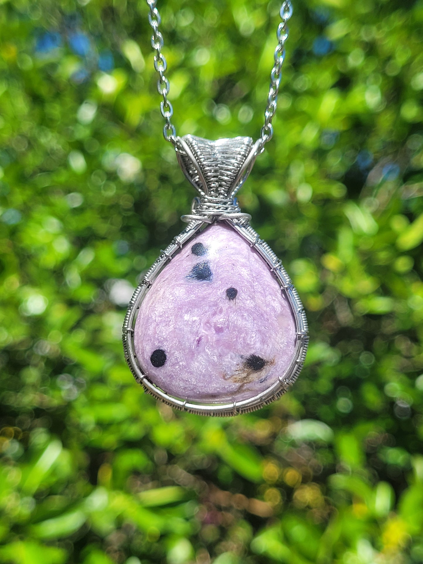 Charoite Wire Wrapped Pendant