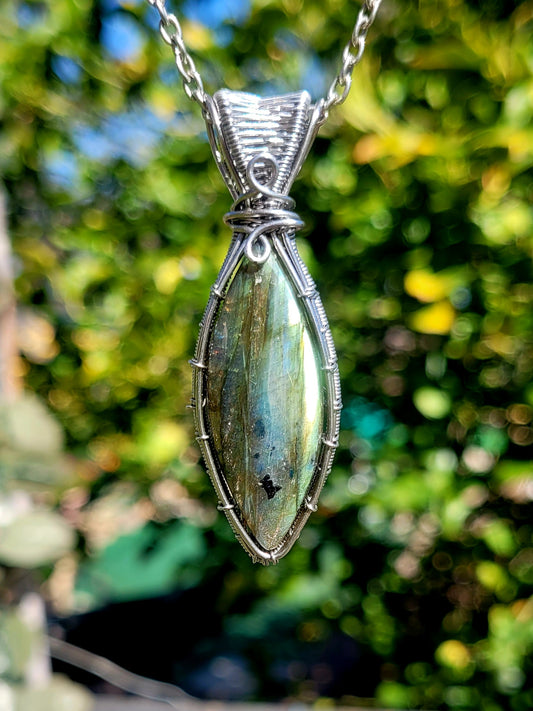 Labradorite Wire Wrapped Pendant
