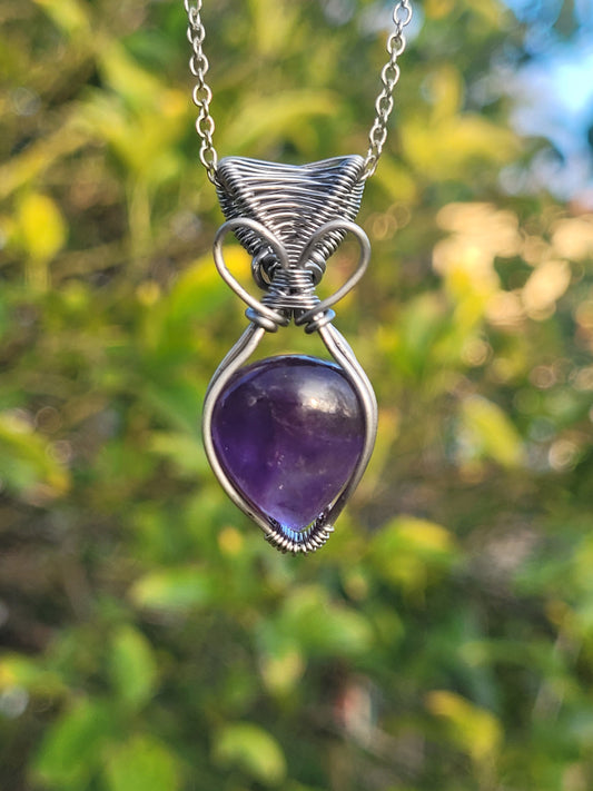 Amethyst Wire Wrapped Pendant